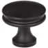 Jeffrey Alexander Marie 1-1/4" Round Concave Edge Flat Mushroom Cabinet Knob / Drawer Knob Matte Black