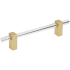 Jeffrey Alexander Spencer 5-1/16" (128 mm) Center to Center Acrylic Cabinet Bar Handle / Acrylic Drawer Bar Pull Brushed Gold