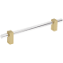 Jeffrey Alexander Spencer 6-5/16" (160 mm) Center to Center Acrylic Clear Cabinet Bar Handle / Drawer Bar Pull Brushed Gold