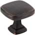 Jeffrey Alexander Fontana 1-3/8" Contemporary Ridged Square Cabinet / Drawer Knob Brushed Oil Rubbed Bronze