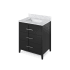 Jeffrey Alexander Katara 30" Free Standing Vanity Set with Cabinet and Marble Vanity Top - FINAL SALE Black / White Carrara