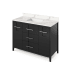 Jeffrey Alexander Katara 48" Free Standing Vanity Set with Cabinet and Quartz Vanity Top Black / Calacatta Vienna