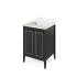 Jeffrey Alexander Percival II 24" Free Standing Vanity Set with Cabinet and Quartz Vanity Top Black / Calacatta Vienna