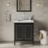 Jeffrey Alexander Percival II 30" Free Standing Vanity Set with Cabinet and Cultured Marble Vanity Top - FINAL SALE Black / White Carrara