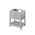 Jeffrey Alexander Wavecrest 30" Single Free Standing Vanity Cabinet - Less Vanity Top Grey