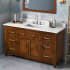 Jeffrey Alexander Chatham 60" Soft Close Single Sink Bathroom Vanity with Marble or Quartz Vanity Top and Tip Out Tray - FINAL SALE - Clearance - FINAL SALE Chocolate / Calacatta Vienna Quartz Top