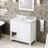 Jeffrey Alexander Astoria 36" Free Standing Single Sink Bath Vanity with Marble or Quartz Top and Backsplash - for 3 Hole Faucet - FINAL SALE - Clearance - FINAL SALE White / White Carrara Marble Top