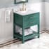 Jeffrey Alexander Wavecrest II 30" Free Standing Single Sink Bath Vanity with Marble or Quartz Vanity Top - For 3 Hole Faucets - FINAL SALE - Clearance - FINAL SALE Green / White Carrara Marble Top