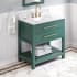 Jeffrey Alexander Wavecrest 36" Free Standing Single Sink Bath Vanity with Marble or Quartz Top and Backsplash - For 3 Hole Faucet - Farmhouse / Coastal Cottage - FINAL SALE Green / White Carrara Marble Top