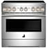 JennAir 36 Inch Wide Free Standing Induction Range with Knob Controls and Viewing Window Stainless Steel