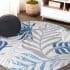 JONATHAN Y Lighting Amalfi Coast 6' x 6' Polypropylene Botanical Indoor/Outdoor Area Rug Gray / Blue
