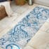 JONATHAN Y Lighting Amalfi Coast 2-1/4' x 10' Polypropylene Botanical and Paisley Indoor/Outdoor Runner Light Gray / Blue
