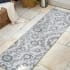 JONATHAN Y Lighting Amalfi Coast 2-1/4' x 10' Polypropylene Botanical, Moroccan & Tribal, and Traditional Indoor/Outdoor Runner Light Gray / Ivory