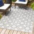 JONATHAN Y Lighting Amalfi Coast 7-3/4' x 10' Polypropylene Traditional and Trellis Indoor/Outdoor Area Rug Light Gray / Ivory