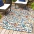 JONATHAN Y Lighting Amalfi Coast 5-1/4' x 7-1/2' Polypropylene Geometric Indoor / Outdoor Rectangle Area Rug Cream / Blue / Orange