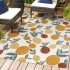 JONATHAN Y Lighting 5' x 8' Polypropylene Lemon Indoor/Outdoor Rectangular Area Rug Orange / Beige / Cream