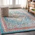 JONATHAN Y Lighting Bohemian FLAIR 5-1/4' x 7-1/2' Polypropylene Vintage Traditional Rectangle Area Rug Blue / Yellow