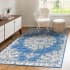 JONATHAN Y Lighting Bohemian FLAIR 3' x 5' Polypropylene Vintage Traditional Rectangle Area Rug Blue / Cream