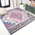 JONATHAN Y Lighting Bohemian Flair 7' x 7' Polypropylene Botanical Indoor Square Area Rug Blue / Multi
