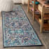 JONATHAN Y Lighting California Vintage 2-1/4' x 8' Polypropylene Vintage Traditional Runner Peacock Blue / Navy