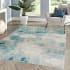 JONATHAN Y Lighting Contemporary POP 5-1/4' x 7-1/2' Polypropylene Vintage Abstract Rectangle Area Rug Cream / Blue