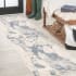 JONATHAN Y Lighting 2' x 8' Polypropylene Abstract Indoor/Outdoor Rectangular Area Rug Blue / Cream