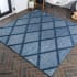 JONATHAN Y Lighting Ibiza 5-1/4' x 5-1/4' Polypropylene Geometric Indoor / Outdoor Square Area Rug Navy