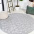 JONATHAN Y Lighting Ibiza 5-1/4' x 5-1/4' Polypropylene Geometric Indoor / Outdoor Round Area Rug Light Gray