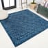 JONATHAN Y Lighting Ibiza 5-1/4' x 5-1/4' Polypropylene Geometric Indoor / Outdoor Square Area Rug Navy