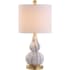 JONATHAN Y Lighting Anya Single Light 20-1/2" Tall LED Vase Table Lamp with Hardback Cotton Shade Black / White