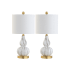 JONATHAN Y Lighting Anya 21" Tall LED Table Lamp - Set of 2 Black / White