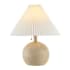 JONATHAN Y Lighting Aksel 17" Tall LED Vase Table Lamp with Pleated Linen Shade Beige Wood