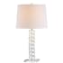 JONATHAN Y Lighting Julia Single Light 25-1/2" Tall LED Buffet Table Lamp with Hardback Cotton Shade Clear