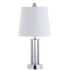 JONATHAN Y Lighting Lillian Single Light 18" Tall LED Buffet Table Lamp with Hardback Cotton Shade Chrome