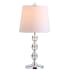 JONATHAN Y Lighting Hudson Single Light 20" Tall LED Buffet Table Lamp with Hardback Cotton Shade Chrome