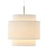 JONATHAN Y Lighting Boden 15" Wide LED Pendant with Pleated Linen Shade Brass Gold