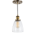 JONATHAN Y Lighting Single Light 6" Wide LED Mini Pendant with Clear Glass Shade Brass Gold