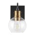 JONATHAN Y Lighting Marais 10" Tall LED Bathroom Sconce Black / Brass Gold