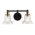 JONATHAN Y Lighting Manhattan 2 Light 19" Wide LED Bathroom Vanity Light Brass Gold / Oil Rubbed Bronze
