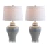 JONATHAN Y Lighting Farmhouse Style Winnie LED Vase Table Lamp - Set of 2 Gray