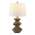 JONATHAN Y Lighting Laken 25" Tall LED Vase Table Lamp with White Linen Shade Brown Wood