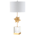 JONATHAN Y Lighting Estelle Single Light 32" Tall LED Buffet Table Lamp Clear / Gold Leaf