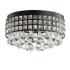 JONATHAN Y Lighting Meredith 3 Light 15" Wide LED Flush Mount Drum Ceiling Fixture Black