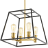 JONATHAN Y Lighting Lloyd 4 Light 15" Wide LED Pendant Black / Brass Gold