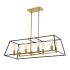 JONATHAN Y Lighting Liane 8 Light 35" Wide LED Linear Chandelier Black / Brass Gold