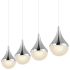 JONATHAN Y Lighting Elena 4 Light 47" Wide LED Linear Pendant Chrome