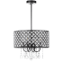 JONATHAN Y Lighting 4 Light 17" Wide LED Drum Chandelier with Crystal Accents Black / Clear