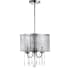 JONATHAN Y Lighting 3 Light 13" Wide LED Crystal Drum Chandelier Chrome