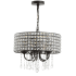 JONATHAN Y Lighting 5 Light 17" Wide LED Crystal Drum Chandelier Black / Gold