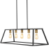 JONATHAN Y Lighting Floyd 5 Light 38" Wide LED Linear Chandelier Black